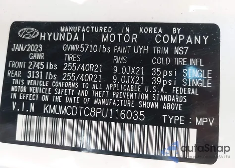 2023 Genesis Gv70 3.5T Awd Sport z USA, uszkodzony, nr VIN KMUMCDTC8PU116035